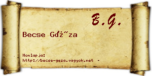 Becse Géza névjegykártya
