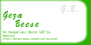 geza becse business card